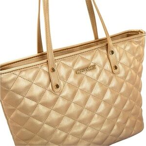Montana West Gold Quilted Tote Bag
